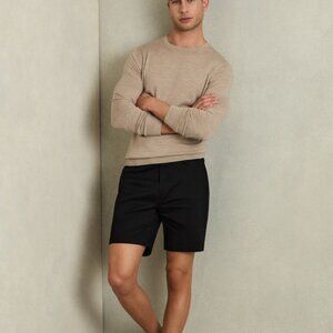 REISS Black Cotton Chino Shorts Size 30